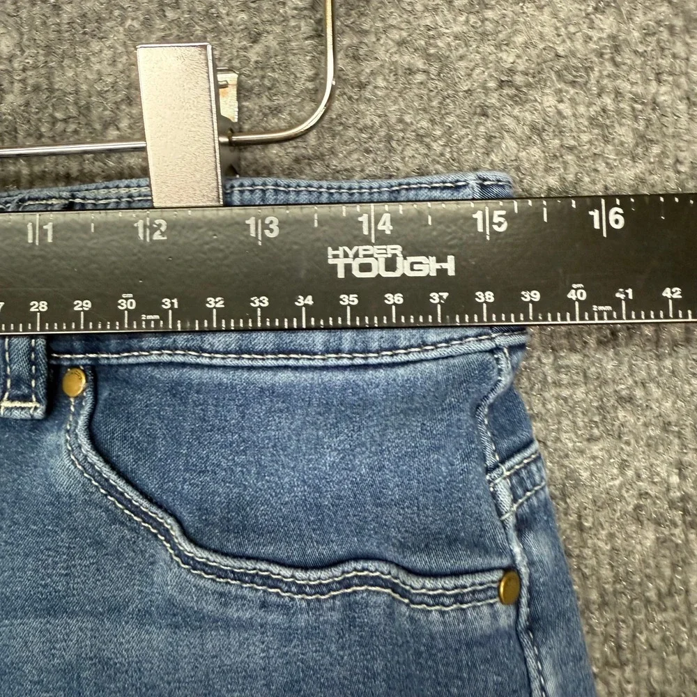 Chicos Jeans 0 Womens 8‎ Blue Platinum Cotton Stretch Denim Slim Fit Pull On